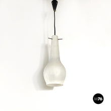 Charger l&#39;image dans la galerie, Metal and opaline glass chandelier, 1960s
