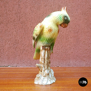 Polychrome ceramic parrot, 1960s