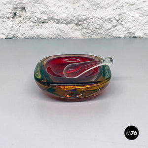 Red murano glass ashtray, 1970s