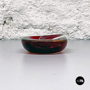 Red murano glass ashtray, 1970s