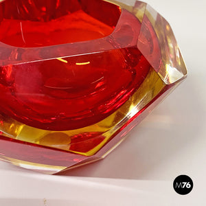 Red Murano glass ashtray, 1970s