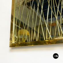 画像をギャラリービューアに読み込む, Mirror with brass frame and decorations by Crystal Art 1950s
