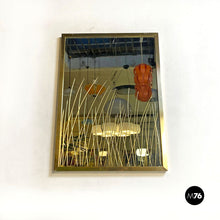 Load image into Gallery viewer, Mirror with brass frame and decorations by Crystal Art 1950s

