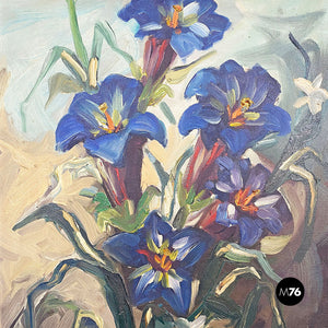 Floral painting with frame and passepartout by Cimbali, 1972