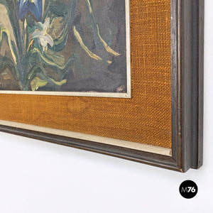 Floral painting with frame and passepartout by Cimbali, 1972