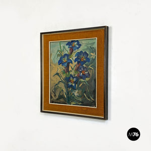Floral painting with frame and passepartout by Cimbali, 1972