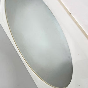 Round shape mirror with square plastic frame, 1980s