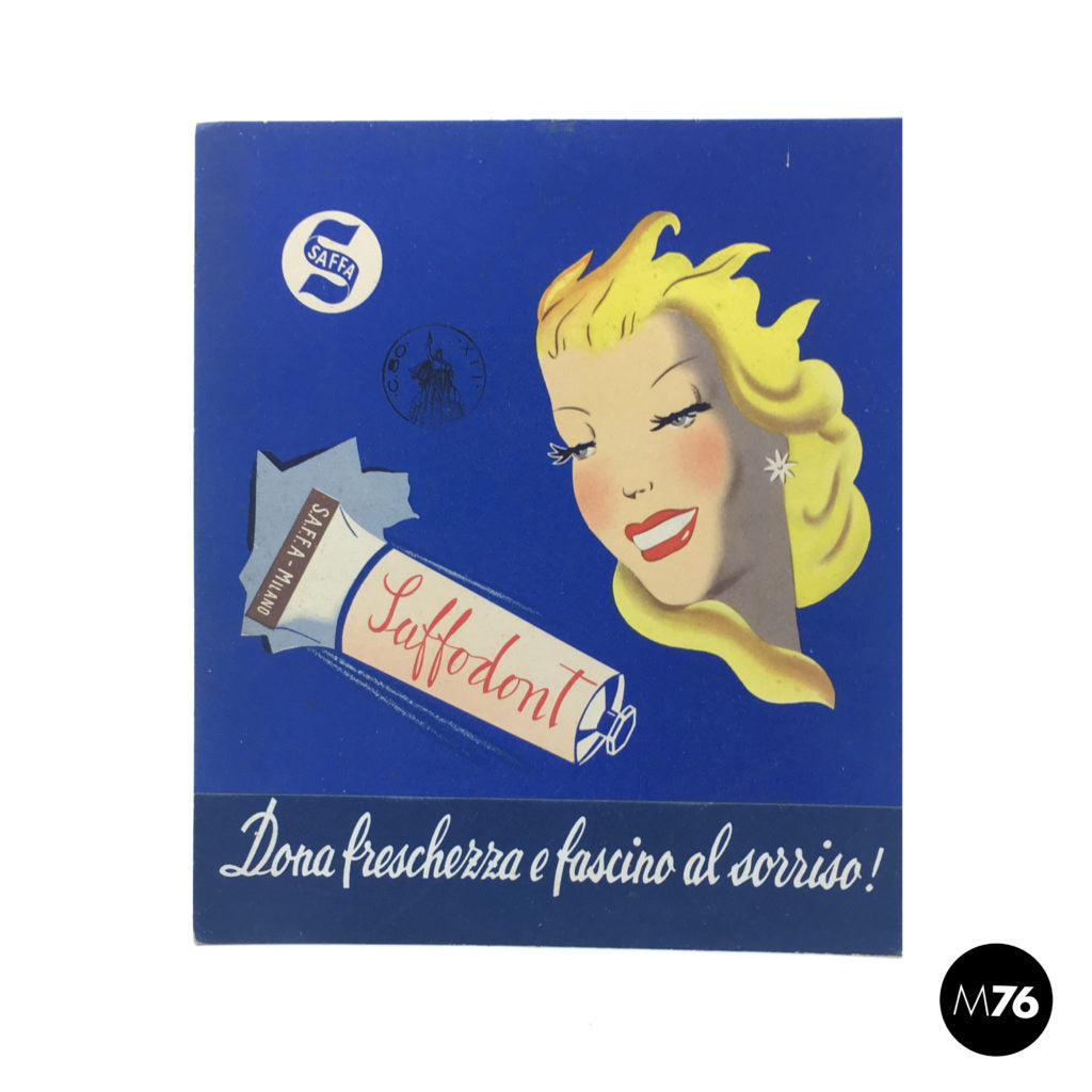 Saffa carton toothpaste advertising, 1950s