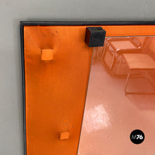 Load image into Gallery viewer, Orange plastic and glass wall photo frame, 1980s
