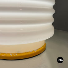 Load image into Gallery viewer, Opaline glass and yellow metal base table or floor lamp, 1970s
