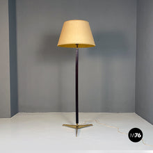 Load image into Gallery viewer, Wood, brass and fabric floor lamp, 1900s
