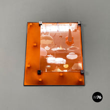 Load image into Gallery viewer, Orange plastic and glass wall photo frame, 1980s
