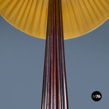 Load image into Gallery viewer, Wood, brass and fabric floor lamp, 1900s
