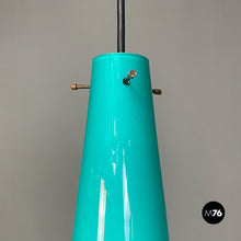 Load image into Gallery viewer, Aquamarine double glass chandelier, 1960s
