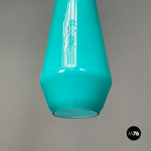 Aquamarine double glass chandelier, 1960s