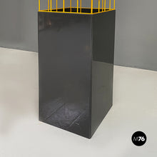 Load image into Gallery viewer, Grey plastic and yellow metal floor coat stand by Anna Castelli for Kartell, 1980s
