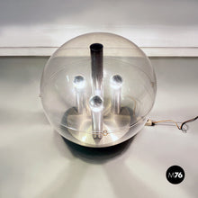 Carica l&#39;immagine nel visualizzatore di Gallery, Aluminium and trasparent plastic sphere table or floor lamp, 1970s

