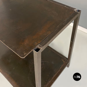 Italian modern metal table or consolle with two tops, 1990s