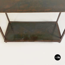 Load image into Gallery viewer, Italian modern metal table or consolle with two tops, 1990s
