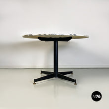 Load image into Gallery viewer, Marble, metal and brass details dining table, 1950s
