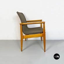 Load image into Gallery viewer, Solid beech and fabric armchair with armrests by Anonima Castelli, 1960s
