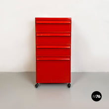 Carica l&#39;immagine nel visualizzatore di Gallery, Modular red plastic mod. 4602 chest of drawers by Simon Fussel for Kartell, 1970s
