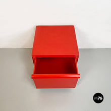 将图片加载到图库查看器，Modular red plastic mod. 4602 chest of drawers by Simon Fussel for Kartell, 1970s
