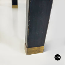 Load image into Gallery viewer, Solid wood, black metal and brass bench, 1960s
