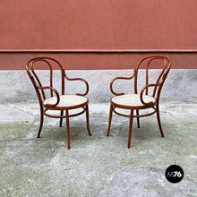 Load image into Gallery viewer, Vienna straw Thonet style chairs with armrests, 1950s
