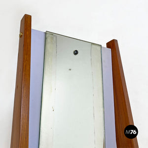 Freestanding full-length mirror with wooden structure, 1960s