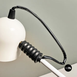 White and black metal adjustable table lamp, 1980s