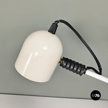 Load image into Gallery viewer, White and black metal adjustable table lamp, 1980s
