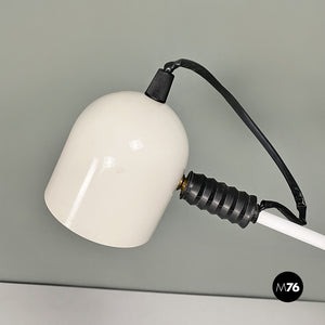 White and black metal adjustable table lamp, 1980s