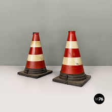 Load image into Gallery viewer, Red and white road cones, 1960s
