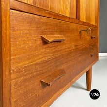 Load image into Gallery viewer, Teak highboard with sliding doors, 1960s
