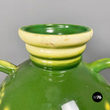 画像をギャラリービューアに読み込む, Green ceramic vase with a circular motif by Deruda, 1940s
