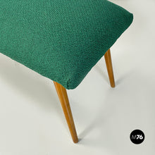 Carica l&#39;immagine nel visualizzatore di Gallery, Green fabric pouf or footrest and bench legs, 1960s
