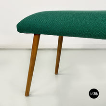 Carica l&#39;immagine nel visualizzatore di Gallery, Green fabric pouf or footrest and bench legs, 1960s
