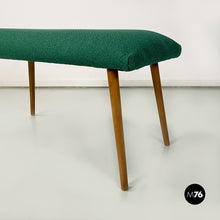 将图片加载到图库查看器，Green fabric pouf or footrest and bench legs, 1960s
