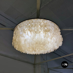 Aluminum and glass Fun ceiling chandelier by Verner Panton for Luber, 1960s