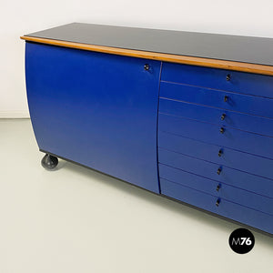 Solid wood sideboard by Umberto Asnago for Giorgetti Italia, 1982
