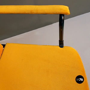Stackable Movie chair with armrest by Mario Marenco for Poltrona Frau, 1970s