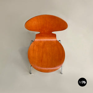 Solid wood and chromed legs Ant chair by Fritz Hansen, 1970s