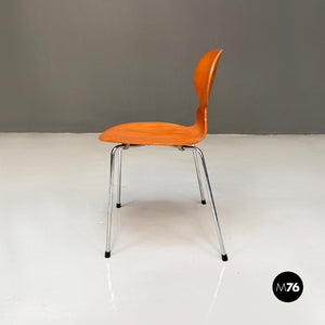 Solid wood and chromed legs Ant chair by Fritz Hansen, 1970s