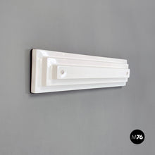 Load image into Gallery viewer, Sculptural stepped profile white plexiglass and metal wall lamp, 1970s
