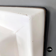 Load image into Gallery viewer, Sculptural stepped profile white plexiglass and metal wall lamp, 1970s
