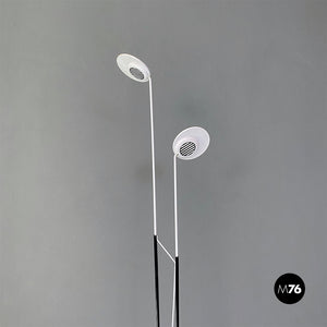 Black and white two lights floor lamp, 1980s.