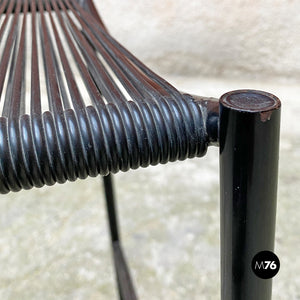 Black metal and plastic high stool by Giandomenico Belotti for Alias, 1979