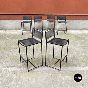 Black metal and plastic high stool by Giandomenico Belotti for Alias, 1979