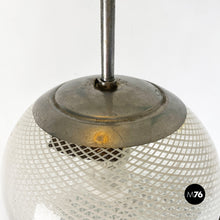 Load image into Gallery viewer, Mesh glass chandelier with metal stem, 1930s
